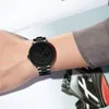 وسقة البسيطة لرجال الرجل رجل anlogy Quartz Wristwatch الفولاذ المقاوم للصدأ الاتصال الهدايا هدية هدية Dro Erkek Kol Saati M290J