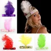 Ostrich Feather Headband Party Supplies 1920's Flapper Sequin Charleston Costume Headbands Band Ostrich-Feather Elastic Headdress on Sale