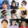 Bandeaux élastiques à rayures pour femmes filles Sport course bandes de Yoga coton large bandeau de cheveux Turban tête chaîne accessoires
