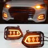 1 Pair For Hyundai IX35 2018 2019 LED Daytime Running Light 12V DRL LED Fog Lamp with yellow signal night blue