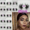 Super långa 25 mm 3D 5D mink ögonfransar Dramatiska äkta mink hårfransar 25 mm handgjorda lösögonfransar ögonmakeup Maquiagem