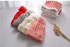 Damen-Wintermütze, Schal-Sets, Baumwolle, gestrickt, modisch, für den Winter, warm, Beanie-Mütze, verstellbare Kapuze, weiche Bommelmütze, Plüschfutter, Outdoor-Sport