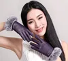 Fashion- winter Touch screen Washed pu leather gloves Thick lining Fashion Warm Gloves 3 Colors for choices