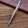 27 Color New Update DIY Diamond Empty Tube Metal Ballpoint Pens Selffilling Floating Glitter Dried Flower Crystal Pen Ballpoint P4641666