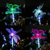 태양 잔디 램프 6 LEDS 화이트 + 다채로운 LED 잠자리 나비 Hummingbird 지상 조명 태양 정원 장식 빛 3pcs
