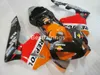 Injektionsformmissar Kroppssats för Honda CBR600RR 03 04 Orange Svart Motorcykel Fairings Set CBR600RR 2003 2004 JK36