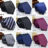 Cravate à carreaux en Polyester pour hommes, cravate de costume d'affaires en Polyester à 1200 aiguilles, cravate rayée en Jacquard de mariage, cravate en soie Polyester