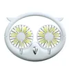 2020 new owl hanging neck fan desktop usb portable folding telescopic fan lazy hanging neck fan