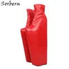 Sorbern Red 50cm Hoge Hakken enkellaarsjes Dames Unisex Style Drag Queen Platform Booties Wiggen Custom Color Botines Mujer