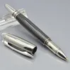 Giftpen Luxury Carbon Fiber Black Ballpoint Pen Rollerball Penns With Crystal Head Office Stationery Fashion Writing Ball Pens för 259D