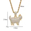 hip hop goat diamonds pendant necklaces for men women luxury sheep necklace real gold plated Cuban chains The Chinese Zodiac syste8010814