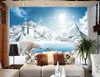 behang voor muren 3 d voor woonkamer sneeuw televisie achtergrond muurschildering