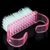 Groothandel 6.5 * 3,5 cm Pink Nail Art Dust Borstel Gereedschap Stof Clean Manicure Pedicure Tool Nagels Accessoires