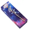 Symulacja Eternity Blue 24K Gold Foil Folia Flower Walentynki romantyczny prezent ślubny