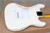 Left Handed White Vintage Style Electric Guitar with SSS Pickups,White Pickguard,Yellow Maple Neck,Can be Customized as Request