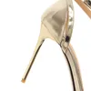 Горячая распродажа-оптовые Glod Sliver лодыжки ремень женская летняя обувь мода на высоких каблуках сандалии женская обувь женщины туфли на высоком каблуке туфли на высоком каблуке туфли