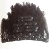 Afro Kinky Krullende Clip in Menselijk Hair Extensions 100% Braziliaanse Remy Haar Krullende Clip Ins / op Hair Extensions120g / Set Natural Color Free Shippin
