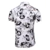 Vêtements pour hommes col rabattu boutons imprimé décontracté hawaïen à manches courtes petit haut grande taille homme plage vacances chemises minces #13