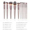 Damenmode Pinsel Holz Foundation Kosmetik Augenbrauen Lidschatten Pinsel Make-up Pinsel Set 4 Stück/9 Stück/10 Stück Set J1547