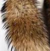 luxury- 100% Подлинная енота меховой воротник шарф для пальто отделяемой Натуральный мех енота шарф для женщин натурального меха Воротник шейный Warmer