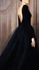 Stunning Black Long Sleeve Velvet Wedding Dresses A line Bateau Neck Open Back Bride Dresses Custom Made Informal Party Dresses