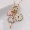 Cute Ballet Girls Pendants Necklace Child Kids Long Chain Necklace Charming Pendants Jewelry For Party Gift New