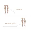 Wholesale- 18K Rose Gold Tassel EARRING with Original Box Set for 925 Sterling Silver flowers Pendant Gift Long Earrings5731857