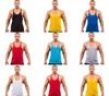 Nya män Vest Cotton Stringer Bodybuilding Equipment Fitness Gym Tank Top Solid Singlet Y Back Sport kläder 7 Färger
