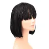 12 inch Short Nature Black Box Braid Wig African American Braided Wigs with Bangs for Black Women7148388