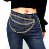 El diseñador recomienda la cadena de metal de las mujeres Cadera de la cadena creativa personalizada de la cadena de cintura de la capa múltiple retro de la cadena retro