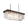 2019 nouveau lustre rectangulaire moderne lustre en cristal lumière semi-encastré lustres en cristal luminaires pour salon