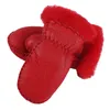 Fashion-Hot 1 Pair Cute Outdoor Mittens Gloves Child Thick Hand Made Fur Wool Kids Warm Autumn Winter Thick For Boys Girls Children's