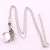 HX14 collana con ciondolo in cristallo placcato argento antico alla moda, birillo da bowling e sfera Jewelry301S