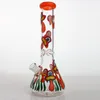 Beautiful Glass Bong Beaker Hookahs Water Pipes Hitman Colorful Straight Tube Pink Hand Made Dab Rigs Oil Heady Bongs