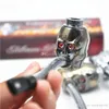 Mini LED briquet crâne pipe à tabac protable Cigarette rasta reggae pipe à fumer en métal avec boîte-cadeau