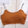 Camisoles tanques sexy sem costura removível sutiã acolchoado casual carta impressão de fitness respirável feminino 2021264f