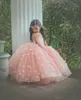 Erröten rosa Dollcake d Blumenspitze Blumenmädchenkleider für Hochzeit Party Puffy Tutu Kapelle Schleppe Kind Erstkommunion Kleid Weing Chil