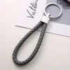 30 color PU Leather Braided Woven Keychain Rope Rings Fit DIY Circle Pendant Key Chains Holder Car Keyrings Jewelry accessories in Bulk