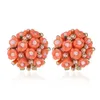 Groothandel-bloemen diamanten charme oorbellen vrouwen china porselein bloem oor studs china miao sieraden 8 kleuren groen geel blauw paars roze