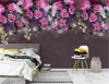 2019 personnalisé toute taille 3d papier peint européen Vintage Rose TV fond mur HD décorations intérieures supérieures papier peint