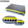 2 + 8 Portas 100Mbps PoE Switch Adaptador Power over Ethernet IEEE 802.3af / at para Câmeras AP VoIP Built-in Power 120W Switch Injector
