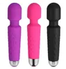 Güçlü Çok Hızlı USB Şarj Edilebilir G-spot AV Vibratör Seks Oyuncak, Sihirli Değnek Vibratörler Masaj Vücut Masaj Kadınlar Için Seks Ürünleri 3 Renk