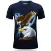 Dier T-shirt 3D Eagle Lion Wolf Uil Print Zomer T-shirts Mannen Dames Plus Size Tee Shirt