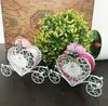 100pcs Iron Romantic Pumpkin Carriage Wedding Candy Box Bröllop Favor Gifts Baby Shower Bröllopsdekoration LX1056