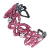 Mode Lady Hairband Headbands Crystal Rhinestone Butterfly Plast Accessory AU98