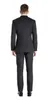 Siyah İki adet Slim Fit Mens Suits Düğün Grooms Smokin Çentikli Yaka Biçimsel Blazer Uzun Kollu Balo Ceket Ve Pantolon