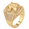 Cadeau du jour de pâques, or jaune 18 carats rempli pour hommes, bijoux à la mode, bague en or cheval de mariage, taille 8-15