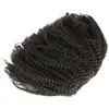 Vmae Braziliaans Natuurlijk zwart 12 tot 26 inch 4b Afro kinky krullende 120 g paarsetail cuticle uitgelijnde maagdelijk menselijk haar trekspanning paardenstaart