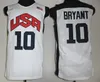 NCAA 2012 팀 미국 낮은 부로 33 Bryant Jersey 대학 남자 고등학교 농구 하이너 꿈 빨간색 흰색 파란색 스티치 스포츠 팬들을위한 최고 품질 판매