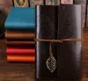 Vintage Leather Travel Journal Notebook Liście Dekoracja PU Skórzana Pokrywa Biuro Biznesowe Notatniki Codzienny Rozkład Memo SketchBook Salake